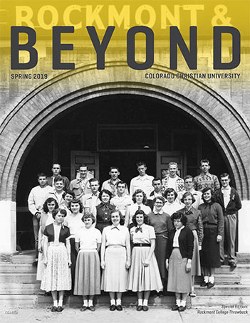 old photo of students outside on steps